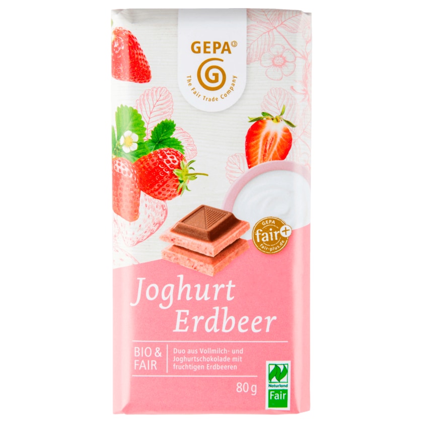 Gepa Bio Schokolade Joghurt Erdbeer 80g